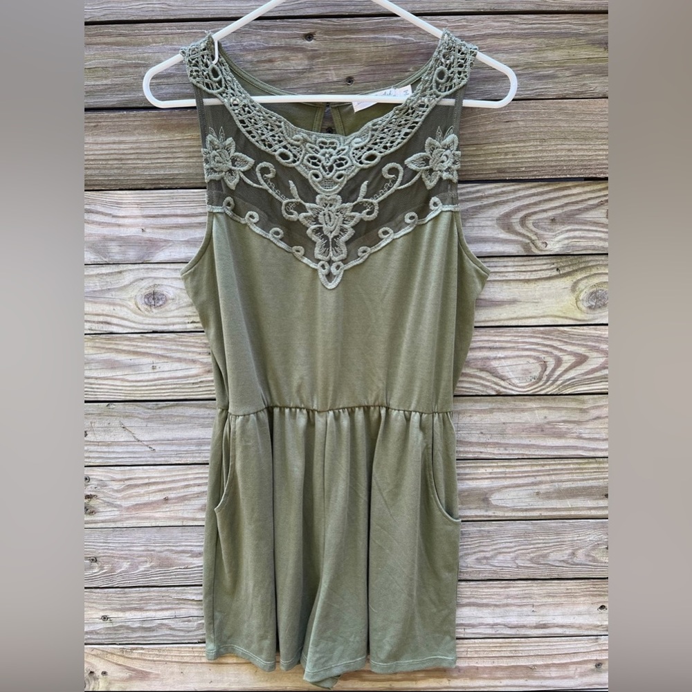 Live to be Spoiled Olive Romper, Women’s Size Medium
